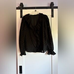 Amazon Black Eyelet ruffle Women's Blouse